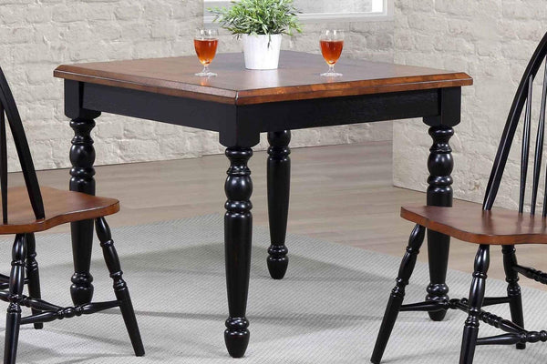 Tables Modern Dining Table - 36" X 36" X 30" Black Cherry Finish Rubberwood Hardwood Square Dining Table HomeRoots