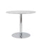 Tables Modern Dining Table - 37.01" x 37.01" x 30.32" Dining Table with Gray Marble Top and Polished Stainless Steel Base HomeRoots