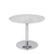 Tables Modern Dining Table - 37.01" x 37.01" x 30.32" Dining Table with Gray Marble Top and Polished Stainless Steel Base HomeRoots