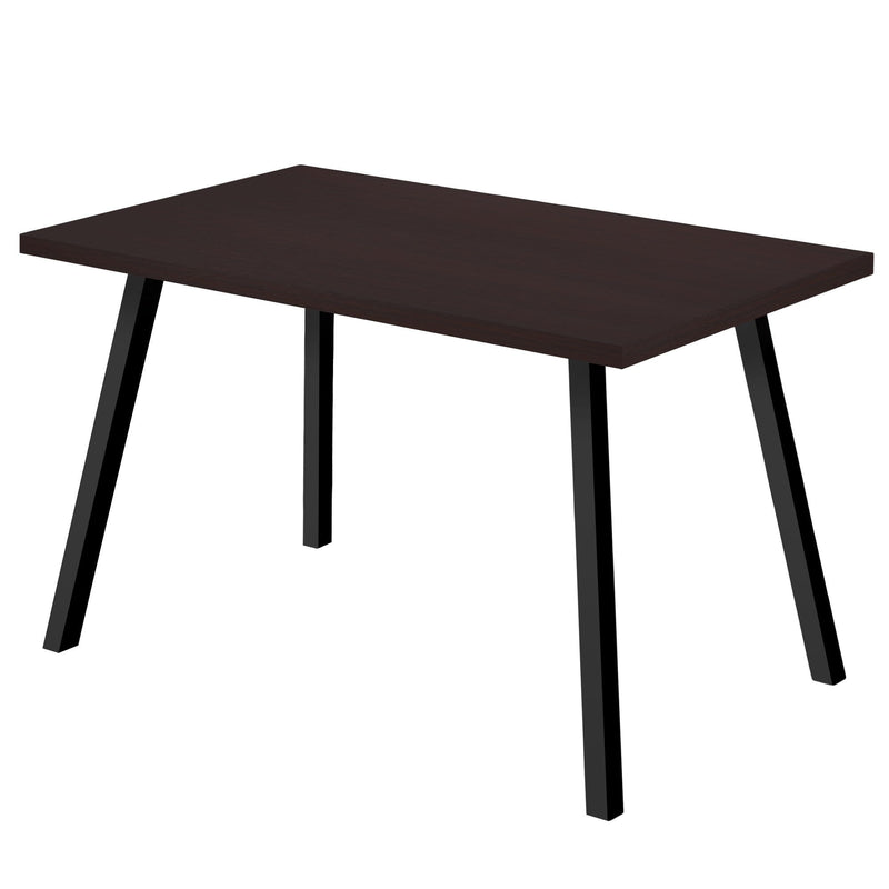 Tables Modern Dining Table - 60" X 36" X 31 " Cappuccino Black Metal Dining Table HomeRoots