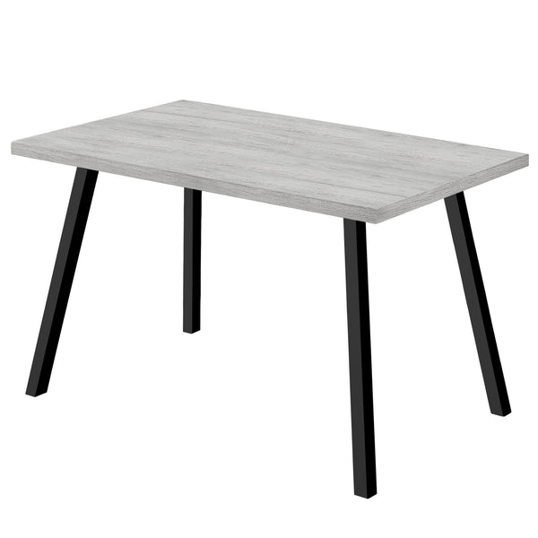 Tables Modern Dining Table - 60" X 36" X 31 " Grey Black Metal Dining Table HomeRoots