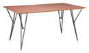 Tables Modern Dining Table - 63" x 35.4" x 29.9" Walnut & Black, Walnut Veneer, Painted Steel, Dining Table HomeRoots