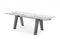 Tables Modern Dining Table - 63" X 35" X 30" Grey Glass/Stainless Steel Extendable Dining Table HomeRoots