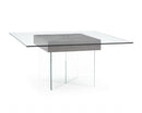 Tables Modern Dining Table - 63" X 63" X 30" Gray Oak Veneer Glass Dining Table HomeRoots