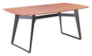 Tables Modern Dining Table - 70.9" x 35.4" x 29.9" Walnut & Black, Walnut Veneer, Painted Steel, Dining Table HomeRoots