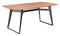 Tables Modern Dining Table - 70.9" x 35.4" x 29.9" Walnut & Black, Walnut Veneer, Painted Steel, Dining Table HomeRoots