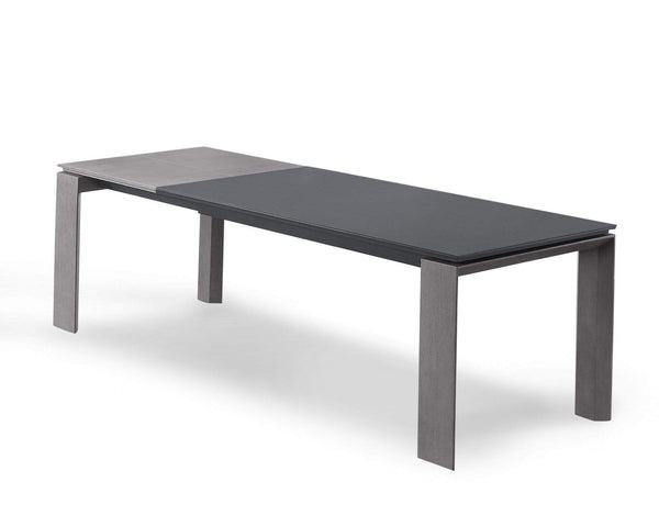 Tables Modern Dining Table - 71" X 35" X 30" Gray Oak Glass Dining Table HomeRoots