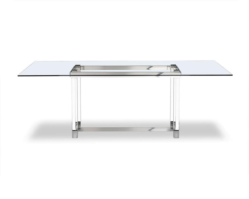 Tables Modern Dining Table - 86.5" X 39.5" X 30" Clear Glass Dining Table HomeRoots