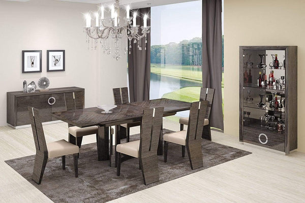 Tables Modern Dining Table - 98.5" X 43.5" X 30" Gray Dining Table and 6" Chair Set HomeRoots