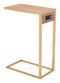 Tables Modern Side Table - 18.1" x 10" x 26" Wood & Gold, MDF with Veneer & Steel, Side Table HomeRoots