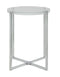 Tables Modern Side Table - 18" X 18" X 19" Clear Acrylic Chrome Metal Side Table HomeRoots