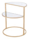 Tables Modern Side Table - 19.9" x 19.9" x 23" Gold, Mirror & Steel, Side Table HomeRoots
