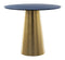 Tables Modern Side Table - 20" x 20" x 16.5" Dark Blue & Gold, Porcelain Enamel, Iron, Side Table HomeRoots