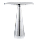 Tables Modern Side Table - 21'.5" x 21'.5" x 24" Rough Silver, Polished Finish, Large Cone - Side Table HomeRoots