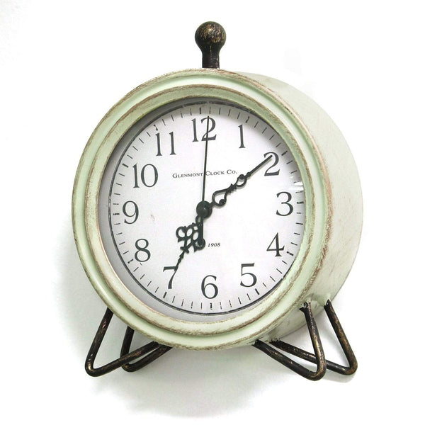 Tables Modern Table Clock - 6.25" X 2" X 8" Green Table Top Clock HomeRoots