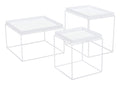 Tables Nest of Tables - 23.6" x 23.6" x 15.7" White, Steel, Nesting Table HomeRoots