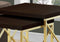 Tables Nest of Tables - 37'.25" x 37'.25" x 40'.5" Cappuccino, Gold, Particle Board, Metal - 2pcs Nesting Table Set HomeRoots