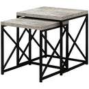 Tables Nest of Tables - 37'.25" x 37'.25" x 40'.5" Grey, Black, Particle Board, Metal - 2pcs Nesting Table Set HomeRoots