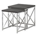 Tables Nest of Tables - 37'.25" x 37'.25" x 40'.5" Grey, Particle Board, Metal - 2pcs Nesting Table Set HomeRoots