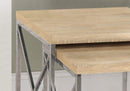 Tables Nest of Tables - 37'.25" x 37'.25" x 40'.5" Natural, Particle Board, Metal - 2pcs Nesting Table Set HomeRoots