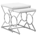 Tables Nest of Tables - 37'.25" x 37'.25" x 43" White, Metal - 2pcs Nesting Table Set HomeRoots