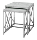 Tables Nest of Tables - 37'.5" x 37'.5" x 40'.5" Grey, Particle Board, Metal - 2pcs Nesting Table Set HomeRoots