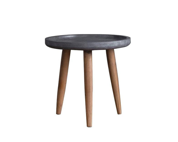 Tables Round End Tables - 20" x 20" x 19" Gray, Wood, Side/End Table with Round Top HomeRoots