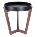 Tables Round Table - 16" X 16" X 20" Black & Mocha Solid Wood Round Table HomeRoots