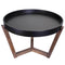 Tables Round Table - 22" X 22" X 16" Black & Mocha Solid Wood Round Table HomeRoots