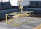 Tables Rustic Coffee Table - 17.25" Gold Metal and Clear Tempered Glass Coffee Table HomeRoots