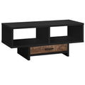 Tables Rustic Coffee Table - 17'.75" x 42'.25" x 18" Black, Brown, Particle Board, Hollow-Core, Coffee Table HomeRoots