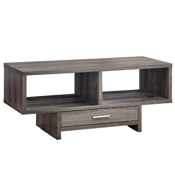 Tables Rustic Coffee Table - 17'.75" x 42'.25" x 18" Dark Taupe With Storage - Coffee Table HomeRoots