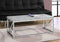 Tables Rustic Coffee Table - 17" Grey Cement Particle Board, Laminate, and Chrome Metal Coffee Table HomeRoots