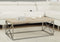 Tables Rustic Coffee Table - 17" Natural Particle Board and Chrome Metal Coffee Table HomeRoots