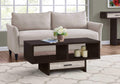 Tables Rustic Coffee Table - 18" Cappuccino Particle Board and MDF Coffee Table with a Taupe Drawer HomeRoots