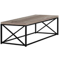 Tables Rustic Coffee Table - 22" x 44" x 17" Taupe, Black, Particle Board, Metal - Coffee Table HomeRoots