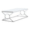 Tables Rustic Coffee Table - 22" x 44" x 18'.5" White, Metal - Coffee Table HomeRoots