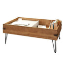 Tables Rustic Coffee Table - 35.43" X22.51" X 13.77" Rustic Iron And Wood Coffee Table With Sliding Tray HomeRoots