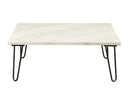 Tables Rustic Coffee Table - 40" X 40" X 15" Marble And Black Coffee Table HomeRoots