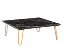 Tables Rustic Coffee Table - 40" X 40" X 15" Marble And Gold Coffee Table HomeRoots