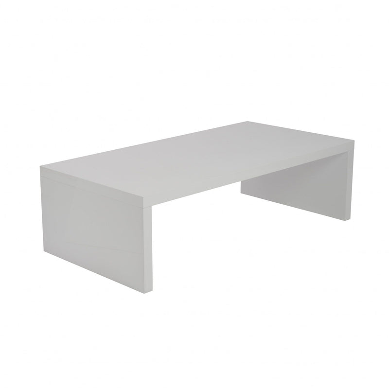 Tables Rustic Coffee Table - 47.25" X 23.63" X 13.98" High Gloss White Lacquered MDF Rectangle Coffee Table HomeRoots