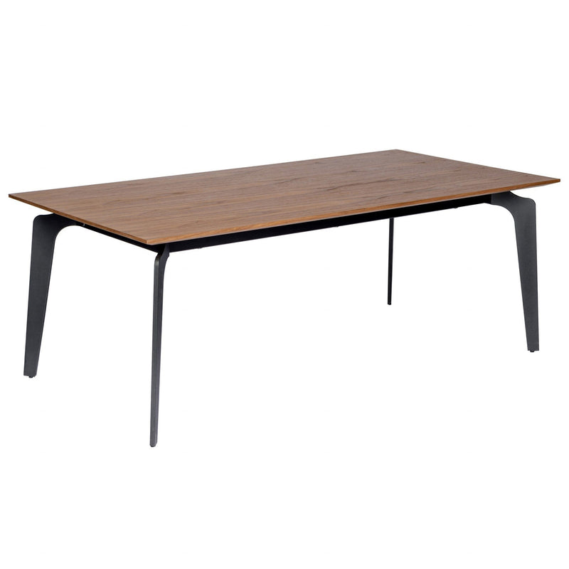 Tables Rustic Coffee Table - 47.25" X 23.63" X 17.72" Black Powder Coated Steel American Walnut Veneer Over MDF Coffee Table HomeRoots