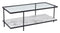 Tables Rustic Coffee Table - 48" x 22" x 17.7" Clear, White & Matte Black, Tempered Glass, Faux Marble, Steel, Coffee Table HomeRoots