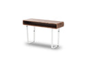 Tables Rustic Console Table - 30" Walnut Veneer, Steel, and MDF Console Table HomeRoots