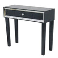 Tables Rustic Console Table - 35'.5" X 13" X 31" Black Give your home decor an e Console Table with a Drawer and Framed with Mirror Accents HomeRoots