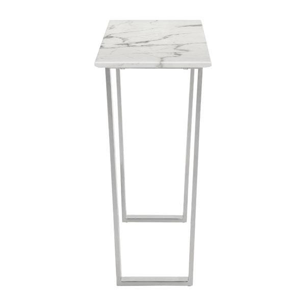 Tables Rustic Console Table - 47.2" X 14.2" X 20.3" Stone And Brushed Stainless Steel Atlas Console Table HomeRoots