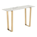 Tables Rustic Console Table - 47.2" X 14.2" X 30.3" Stone And Gold Atlas Console Table HomeRoots