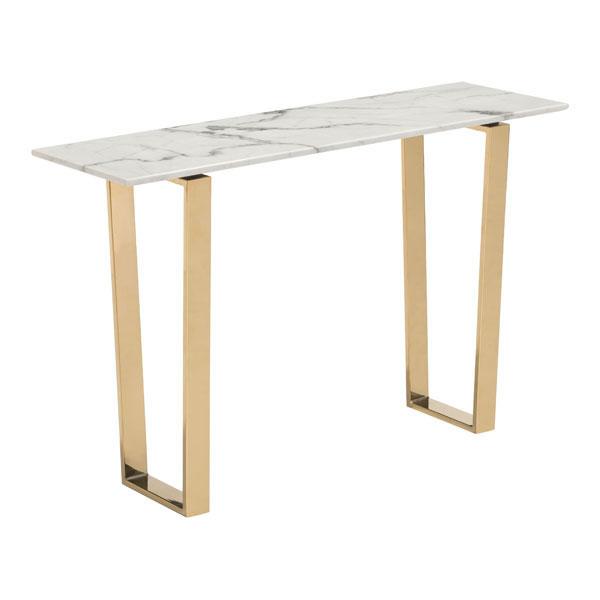 Tables Rustic Console Table - 47.2" X 14.2" X 30.3" Stone And Gold Atlas Console Table HomeRoots