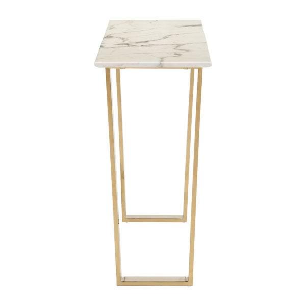 Tables Rustic Console Table - 47.2" X 14.2" X 30.3" Stone And Gold Atlas Console Table HomeRoots