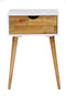 Tables Rustic End Tables - 16" X 12" X 24" White MDF, Wood End Table with Drawer HomeRoots